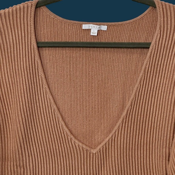 Lunya Cozy Cotton Silk Reversible Oversized Sweater Tan Women's Large NWOT - Picture 10 of 10